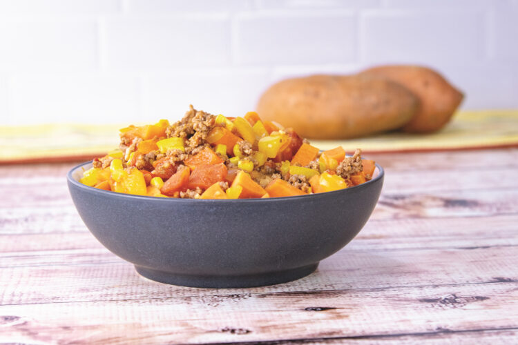 Fill up on fall flavors with a sweetpotato beef Tex-Mex skillet